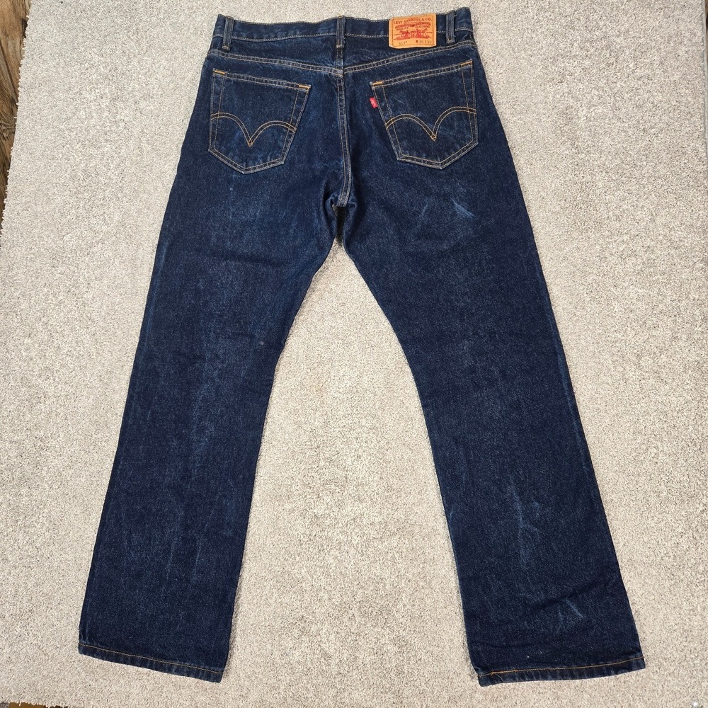 Levis 517 Boot Cut Jeans Men's 36x32 Blue 100% cotton Denim Vintage - Picture 4 of 11